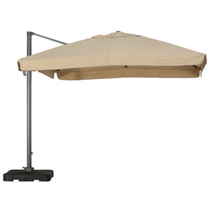 English Elm Christopher Knight Home® - YUMA Canopy Sunshade with Tiltable Aluminum Frame, Weather-Resistant Fabric & Solar LED Strip Light Beige 57164.00BEI