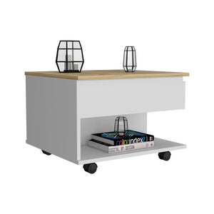 English Elm Lift Top Coffee Table With Casters And Shelf - Modern Style, Hidden Storage, Perfect For Small Spaces! B097132912