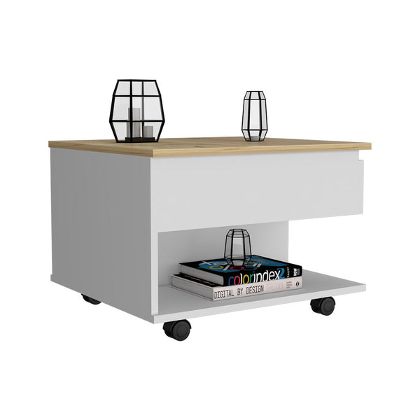 English Elm Lift Top Coffee Table With Casters And Shelf - Modern Style, Hidden Storage, Perfect For Small Spaces! B097132912