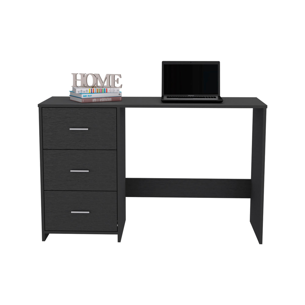 English Elm Writing Desk with 3 Spacious Drawers and 47" Wide Top – Sleek Professional Home Office Solution Black 51.18 L x 20.47 W x 5.91 H B097132907