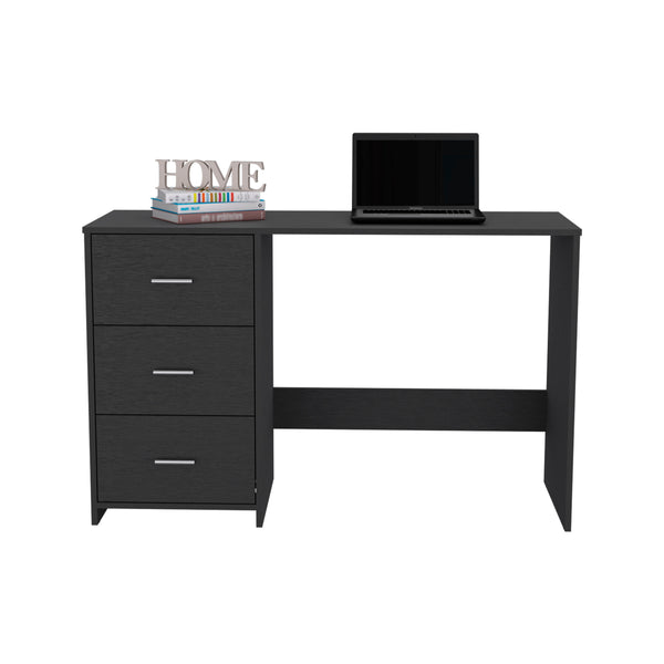 English Elm Writing Desk with 3 Spacious Drawers and 47" Wide Top – Sleek Professional Home Office Solution Black 51.18 L x 20.47 W x 5.91 H B097132907
