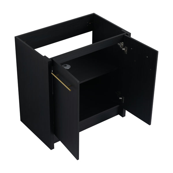 English Elm 30 Inch Freestanding Bathroom Vanity With Modern Resin Sink & Soft-Close Doors For Easy Storage W999S00178