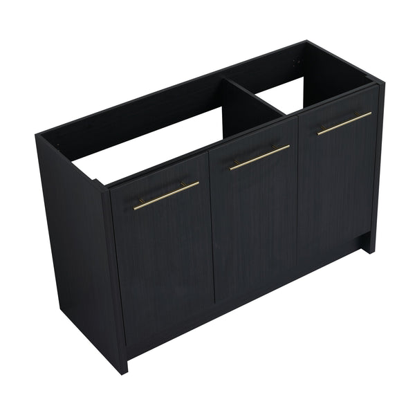 English Elm 48 Inch Freestanding Bathroom Vanity Cabinet, 48" Modern Soft-Close Doors, Water-Resistant Plywood Finish W999P182014