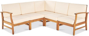 English Elm Perla Armless Accent Chair Tailored Low Profile Upholstered Seat for Living Room Cream 58941.00L-R-CON-M2CRM