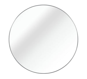 English Elm 42 Inch Round Bathroom Mirror 42" 4mm HD Shatterproof Glass with Anti-Rust Metal Frame and Easy Mounting Silver W2203P304238