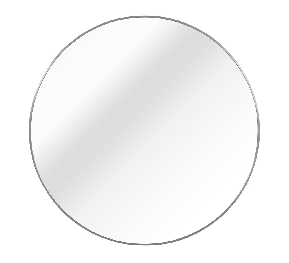 English Elm 36 Inch Round Metal Framed Bathroom Mirror 36" Large 4mm HD Glass Shatterproof Film Reinforced Hooks Silver W2203P303407