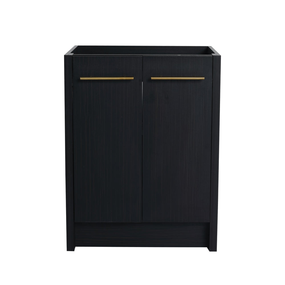 English Elm 24 Modern Freestanding Bathroom Vanity Cabinet 24in - Soft-Close Doors, Water-Resistant Plywood Finish, No Top W999P182010