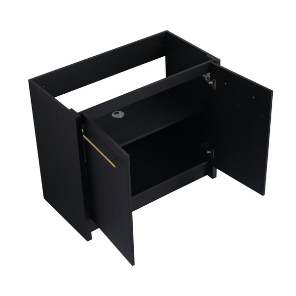 English Elm 36 Inch Freestanding Bathroom Vanity Cabinet with Soft-Close Doors, Water-Resistant Eco Plywood Finish W999P182013