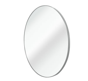 English Elm 32 Inch Round Metal Framed Bathroom Mirror 32" 4mm HD Glass Shatterproof Film Reinforced Hooks Elegant Wall Silver W2203P303268