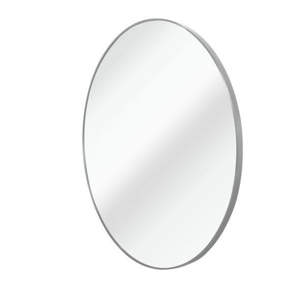 English Elm 32 Inch Round Metal Framed Bathroom Mirror 32" 4mm HD Glass Shatterproof Film Reinforced Hooks Elegant Wall Silver W2203P303268