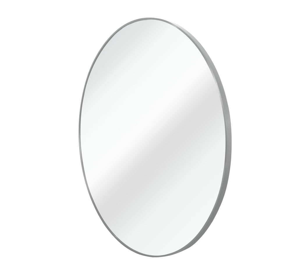 English Elm 36 Inch Round Metal Framed Bathroom Mirror 36" Large 4mm HD Glass Shatterproof Film Reinforced Hooks Silver W2203P303407