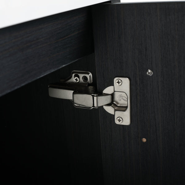 English Elm 60 Inch Freestanding Bathroom Vanity With Modern Resin Sink, Soft-Close Doors & Ample Storage Space W999S00299