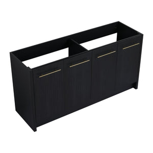 English Elm 60 Inch Freestanding Bathroom Vanity Cabinet 60" Wide Eco Plywood Soft-Closing Doors Modern Design W999P182015