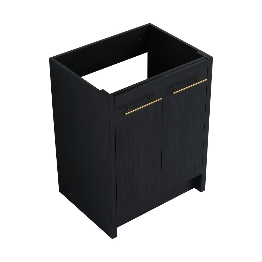 English Elm 24 Modern Freestanding Bathroom Vanity Cabinet 24in - Soft-Close Doors, Water-Resistant Plywood Finish, No Top W999P182010