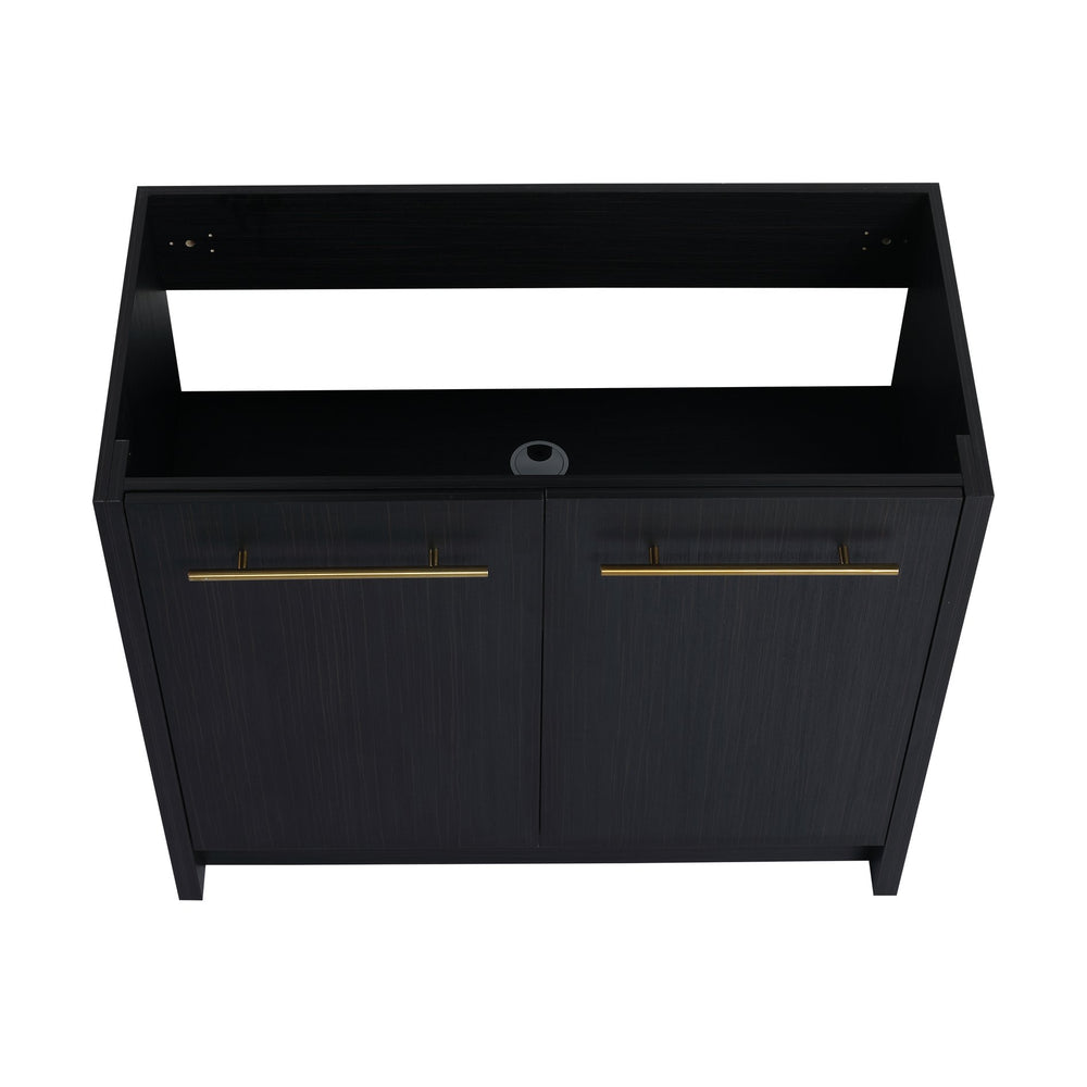 English Elm 36 Inch Freestanding Bathroom Vanity Cabinet with Soft-Close Doors, Water-Resistant Eco Plywood Finish W999P182013