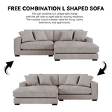 English Elm 106.28Inch Sectional Couch Covers L Shaped Sofa Covers Chaise Lounge Cover 2 Pieces Sofa Cover Soft With 6 Piece s Pillows For Living Room,Office.