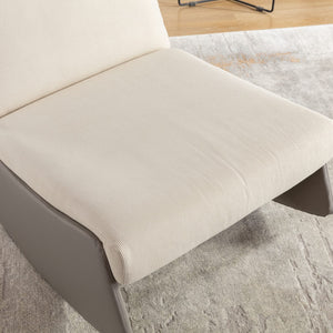 English Elm Modern Rocking Chair Recliner with Adjustable Soft Backrest, Sturdy Frame, Plush Leg Support for Relaxing Gray+Beige W1143P163505