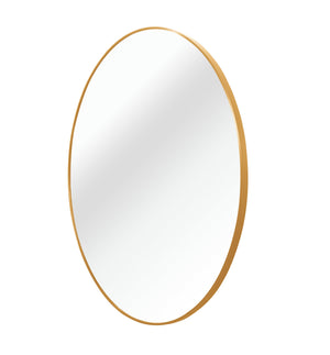 English Elm Gold 16 Inch Metal Round Bathroom Mirror – 4mm HD Shatterproof Glass, Anti-Rust Aluminum Frame, Easy Install W2203P182028