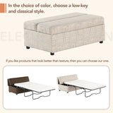 English Elm Twin Size Folding Ottoman Sleeper Bed With Mattress Convertible Guest Bed Light Gray