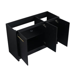 English Elm 48 Inch Freestanding Bathroom Vanity With Modern Resin Sink, Soft-Close Doors & Ample Storage Space W999S00180