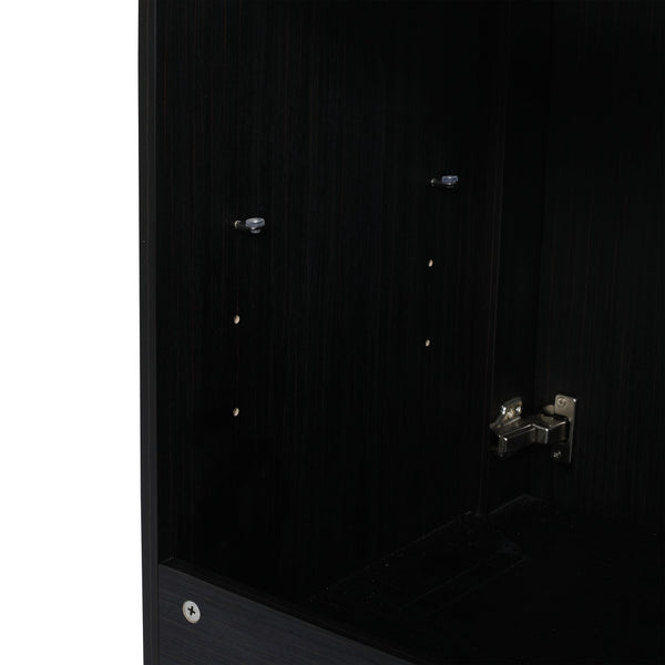 English Elm 60 Inch Freestanding Bathroom Vanity With Resin Double Sink & Soft-Close Doors For Modern Spaces W999S00181