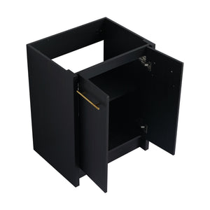 English Elm 24 Inch Freestanding Bathroom Vanity With Resin Sink, Soft-Close Doors & Adjustable Storage Options W999S00177