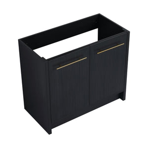 English Elm 36 Inch Freestanding Bathroom Vanity Cabinet with Soft-Close Doors, Water-Resistant Eco Plywood Finish W999P182013