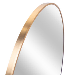 English Elm 32 Inch Round Metal Framed Bathroom Mirror 32" 4mm HD Glass Shatterproof Film Reinforced Hooks Elegant Wall Gold W2203P303259