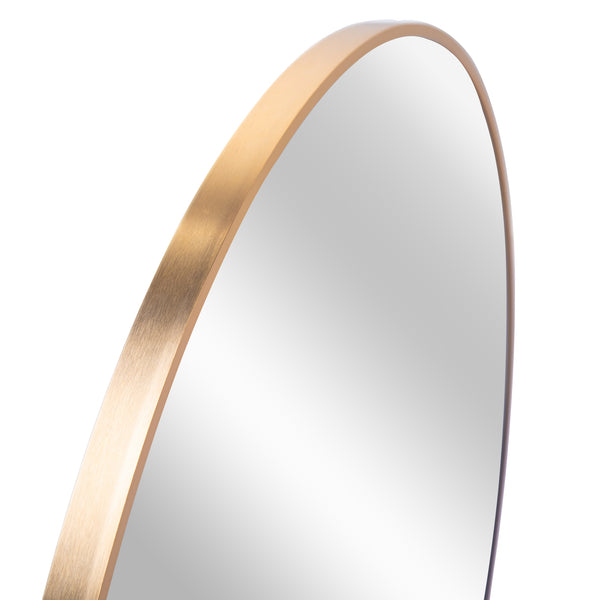 English Elm 42 Inch Round Bathroom Mirror 42" 4mm HD Shatterproof Glass with Anti-Rust Metal Frame and Easy Mounting Gold W2203P304232