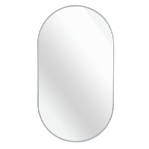 English Elm Silver 20 X 33 Inch Oval Mirror - Modern Aluminum Frame, High-Definition Glass, Easy Installation & Safety W2203P323189-GIGA