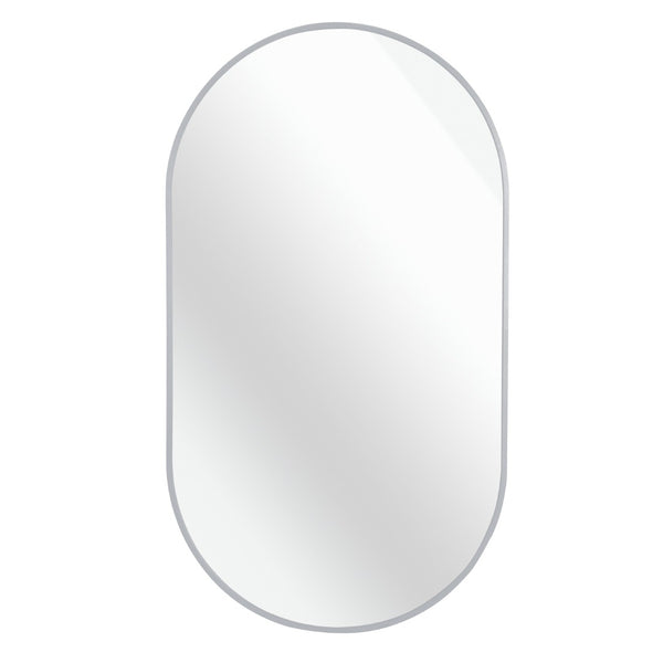 English Elm Silver 20 X 28 Inch Oval Mirror - Modern Brushed Aluminum Frame With Hd Glass For Stylish Spaces W2203P323149-GIGA