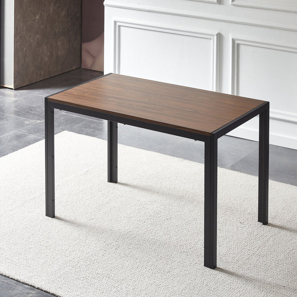 English Elm Creative Walnut Finish Rectangular Dining Table with Water Resistant Eco Friendly Mdf Build W116465057