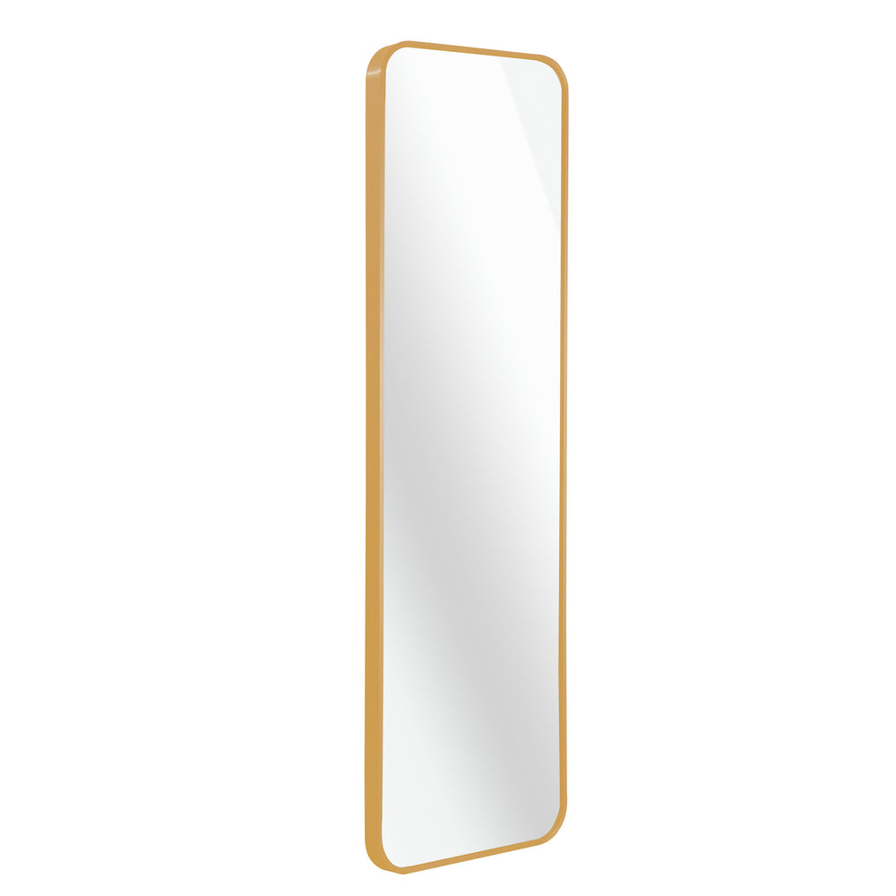 English Elm Gold 47 x 14IN Door mirror | 47x14in Rectangular Gold Aluminum Alloy Frame, 4mm HD Shatterproof Glass, Easy Install W2203P310394