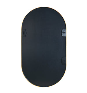 English Elm Gold Modern Oval Wall Mirror - 20 X 33 Inch Brushed Aluminum Frame With Hd Glass, Easy Install W2203P323188