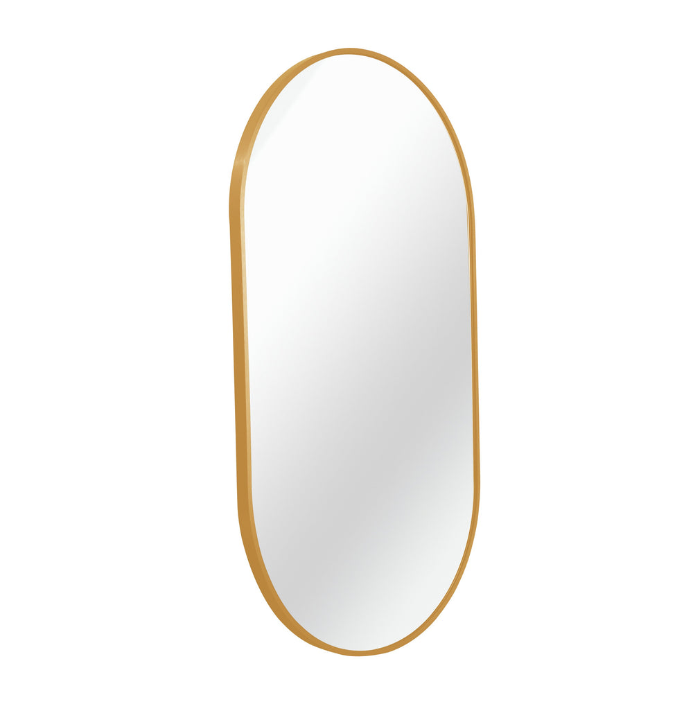 English Elm Gold Elegant 20 X 28 Inch Oval Wall Mirror - Modern Brushed Aluminum Frame With Safety Features W2203P323150