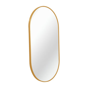 English Elm Gold Elegant 20 X 28 Inch Oval Wall Mirror - Modern Brushed Aluminum Frame With Safety Features W2203P323150