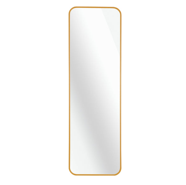 English Elm Gold 47 x 14IN Door mirror | 47x14in Rectangular Gold Aluminum Alloy Frame, 4mm HD Shatterproof Glass, Easy Install W2203P310394