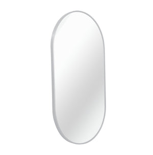 English Elm Silver 20 X 33 Inch Oval Mirror - Modern Aluminum Frame, High-Definition Glass, Easy Installation & Safety W2203P323189-GIGA