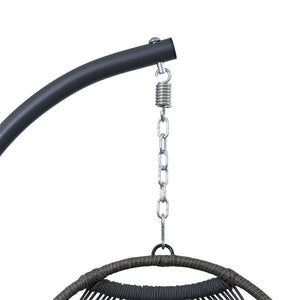 English Elm Outdoor Egg Hanging Chair With Stand – Stylish Wicker Swing For Indoor & Outdoor Relaxation Bliss W2500P167885-GIGA