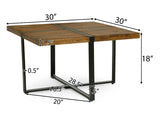 Christopher Knight Home® - Noble House - - Handmade Mango Wood And Iron Square Coffee Table