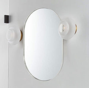 English Elm Silver 20 X 33 Inch Oval Mirror - Modern Aluminum Frame, High-Definition Glass, Easy Installation & Safety W2203P323189-GIGA