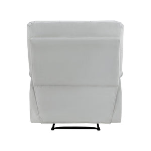 English Elm Reclining Chair with Velvet Upholstery, Square Tufted Back, Pillowtop Arms & Smooth Manual Recline Light Gray 32.5 L x 32.5 W x 26 H B011P182495