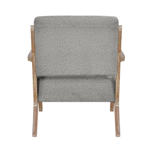 English Elm Modern Tufted Back Accent Chair with Antique Walnut Solid Wood Frame and Padded Contoured Seat Gray 40.25 L x 30.75 W x 13.75 H B011P182499