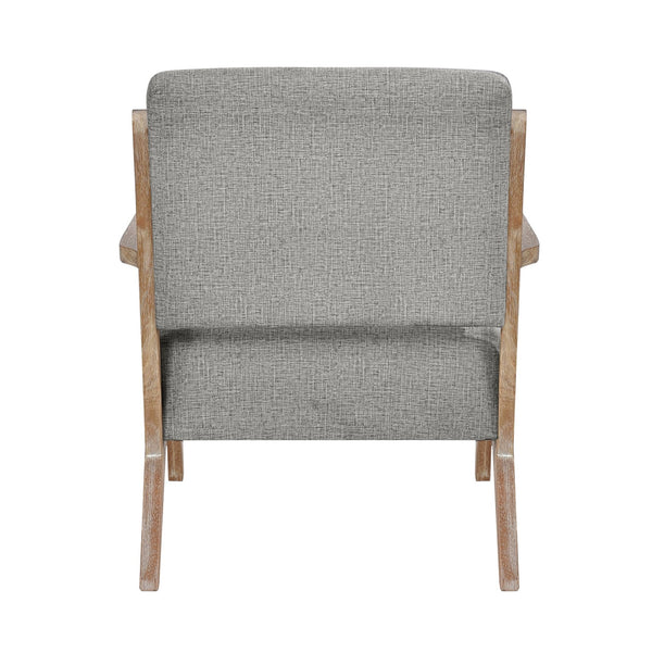 English Elm Modern Tufted Back Accent Chair with Antique Walnut Solid Wood Frame and Padded Contoured Seat Gray 40.25 L x 30.75 W x 13.75 H B011P182499