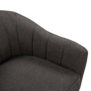 English Elm Mid-Century Curved Channel-Tufted Accent Chair with Textured Chenille Upholstery and Wood Legs, Stylish Living Room Seat Charcoal 29.75 L x 26.5 W x 24.5 H B011P182508