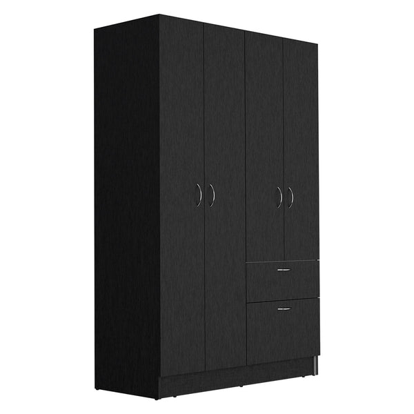 English Elm Vaupes Multicolor Armoire 67.2" High - Double Door Cabinet with Rod, Spacious Drawer & 5 Shelves B200S00083