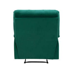 English Elm Reclining Chair with Velvet Upholstery, Square Tufted Back, Pillowtop Arms & Smooth Manual Recline Green 32.5 L x 32.5 W x 26 H B011P182494