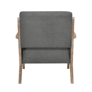 English Elm Modern Tufted Back Accent Chair with Antique Walnut Solid Wood Frame and Padded Contoured Seat Dark Gray 40.25 L x 30.75 W x 13.75 H B011P182497