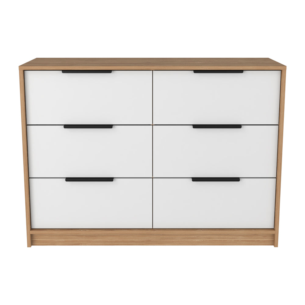 English Elm Kaia Modern 4-Drawer Dresser With Pine/White Finish - Stylish Storage Solution For Any Bedroom B200S00015