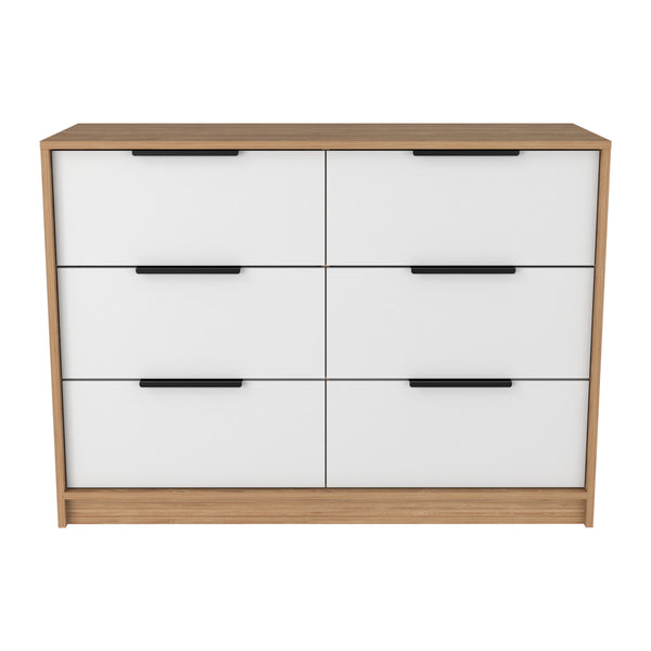 English Elm Kaia Modern 4-Drawer Dresser With Pine/White Finish - Stylish Storage Solution For Any Bedroom B200S00015